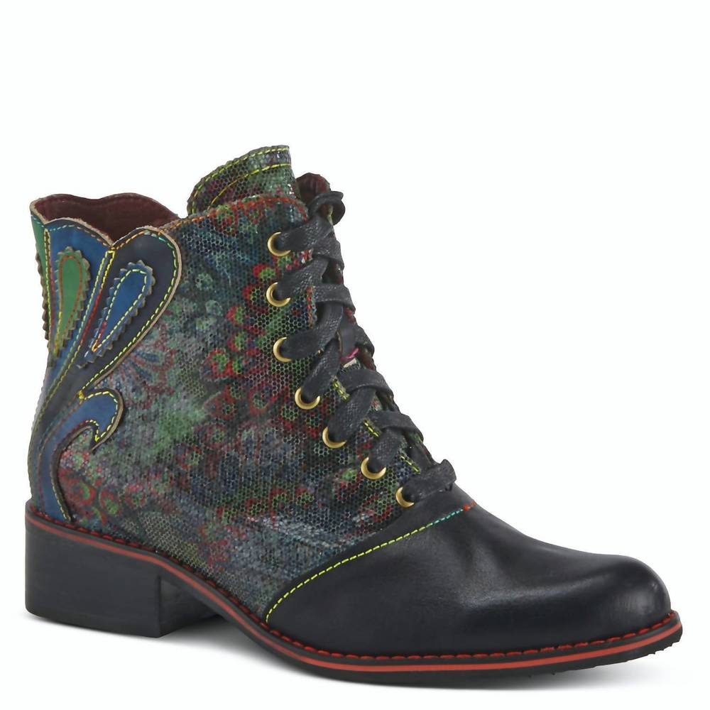 NEW SPRING STEP SHOES women's l'artiste benatar rainbow stitched leather zipper